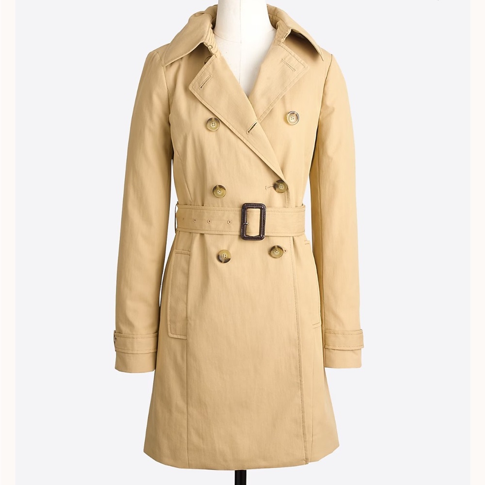 NWOT J. Crew Beige Double-Breasted Trench Coat